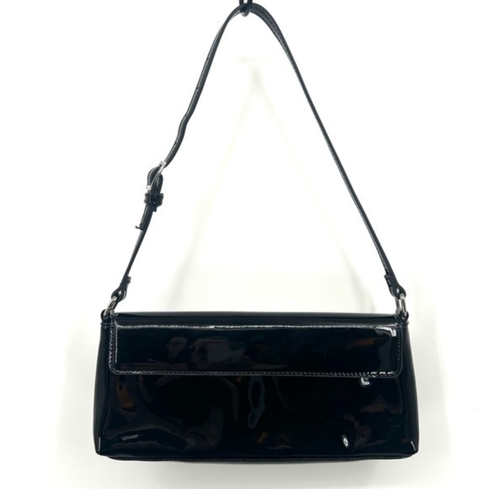 ASOS Design Black Front Flap Magnetic Closure Shoulder Bag